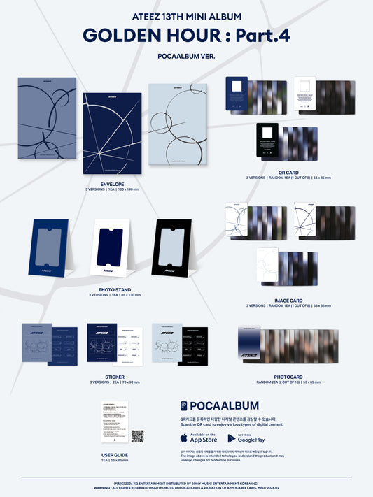 ATEEZ 13th Mini Album GOLDEN HOUR : Part.4 (POCAALBUM Ver.)
