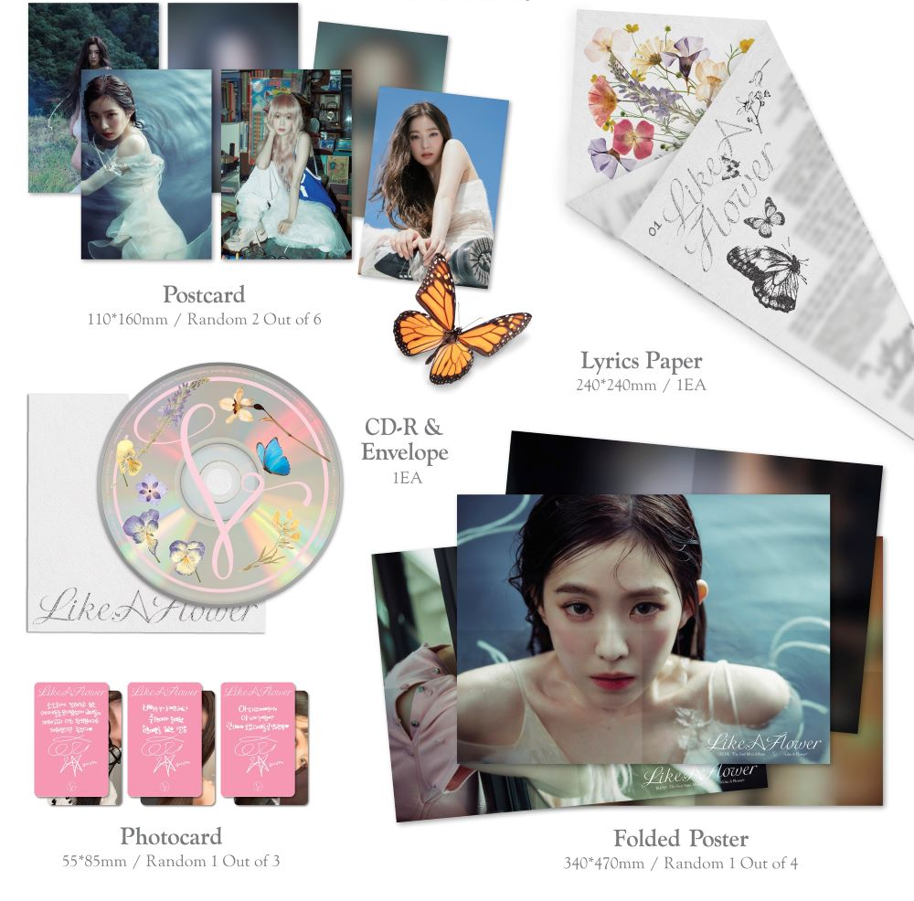 IRENE Like A Flower Photobook Ver 1st Mini Album CD Photobook Photocard K-Pop Album