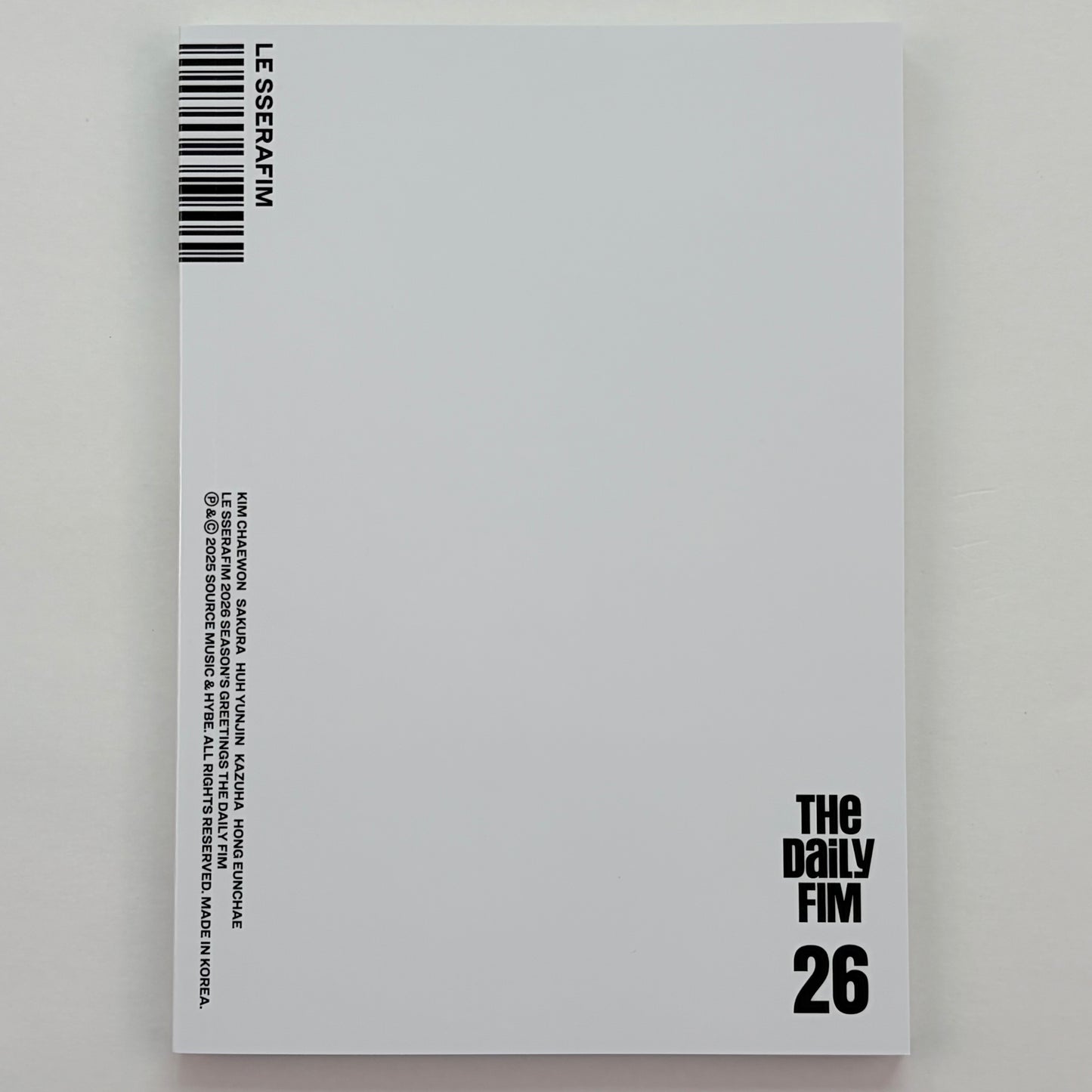 LE SSERAFIM 2026 Season's Greetings Official Photobook Kpop