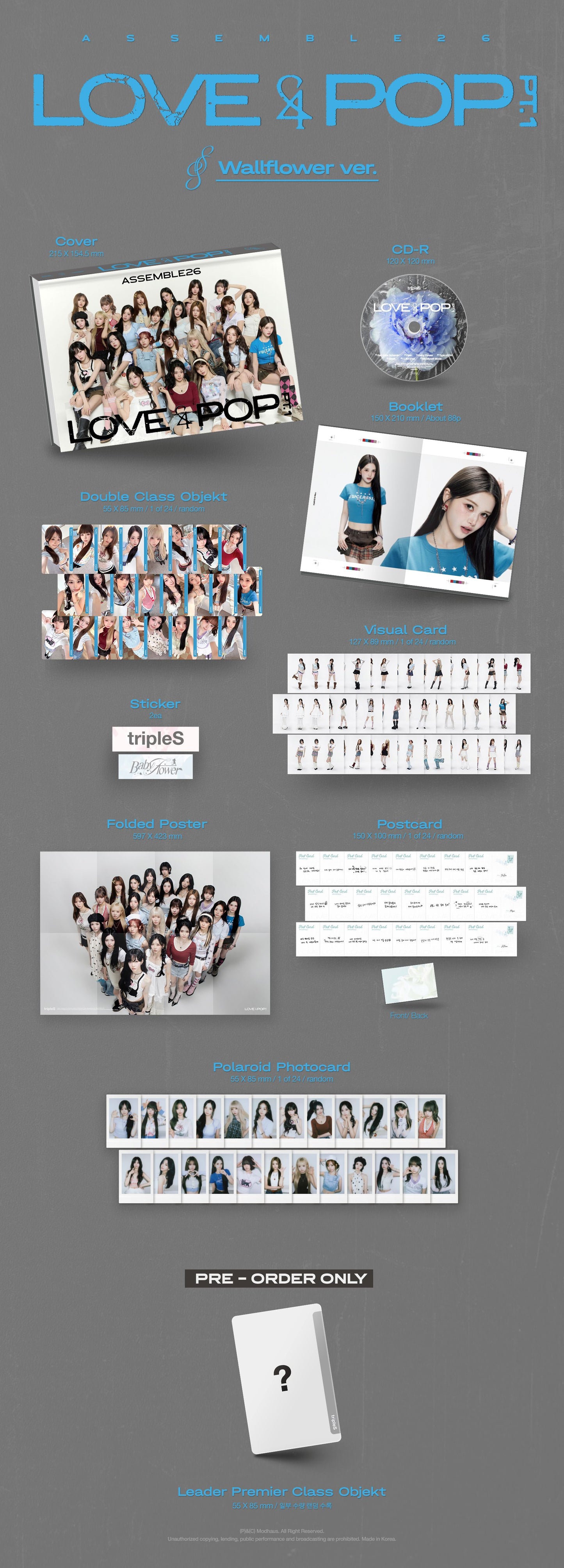 tripleS LOVE&POP pt.1 CD Album (Blooming Flower / Wallflower Ver.)