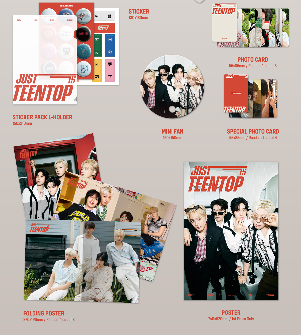 TEEN TOP – Just 15, Just Teen Top (CD Ver.) + Photobook + Photocard