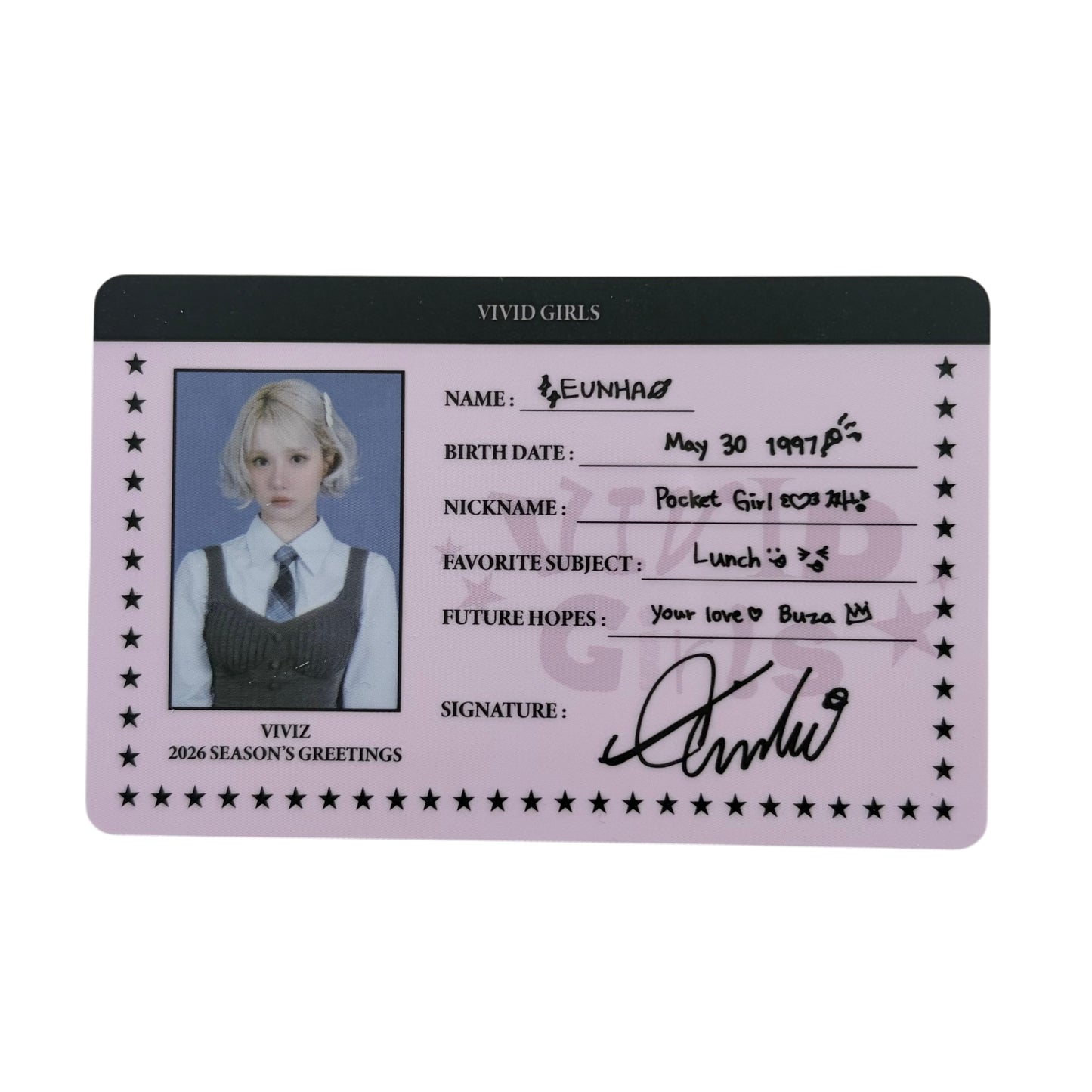 VIVIZ 2026 Season’s Greetings Vivid Girls Official ID Card