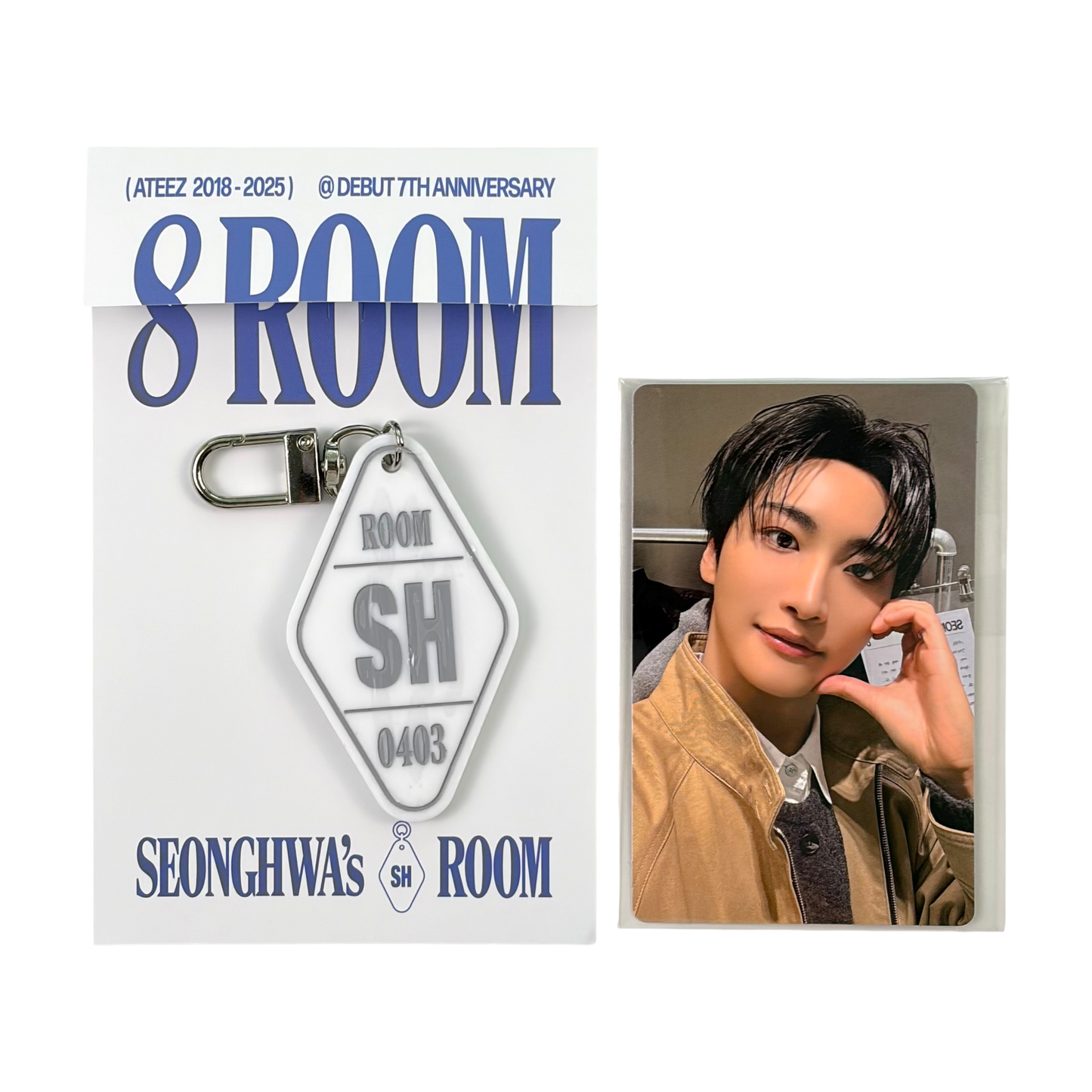 ATEEZ SEONGHWA - POP-UP '8ROOM' Official KEYRING (Keyring + Photocard)