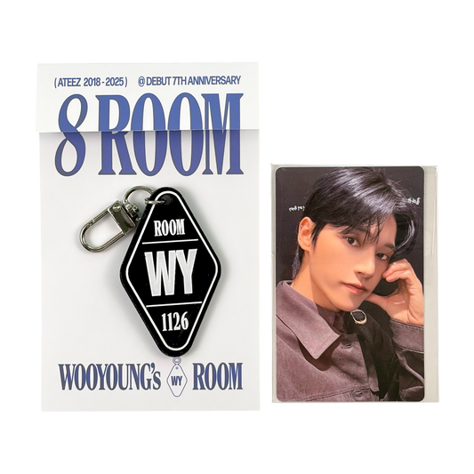 ATEEZ WOOYOUNG - POP-UP '8ROOM' Official KEYRING (Keyring + Photocard)