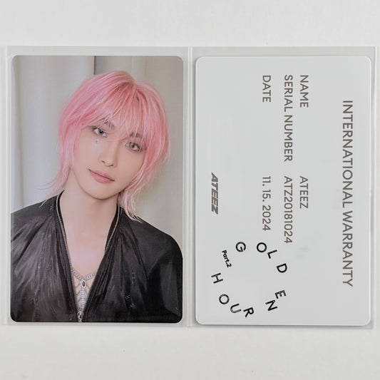 ATEEZ SEONGHWA Photocard — Golden Hour : Part.2 FOR Ver. Official
