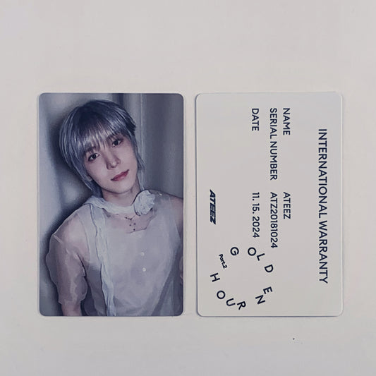 ATEEZ YUNHO Photocard — Golden Hour : Part.2 To Ver. Official