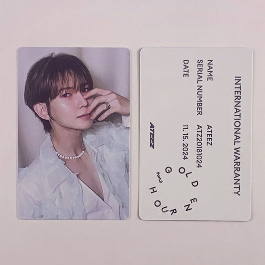 ATEEZ YEOSANG Photocard — Golden Hour : Part.2 To Ver. Official