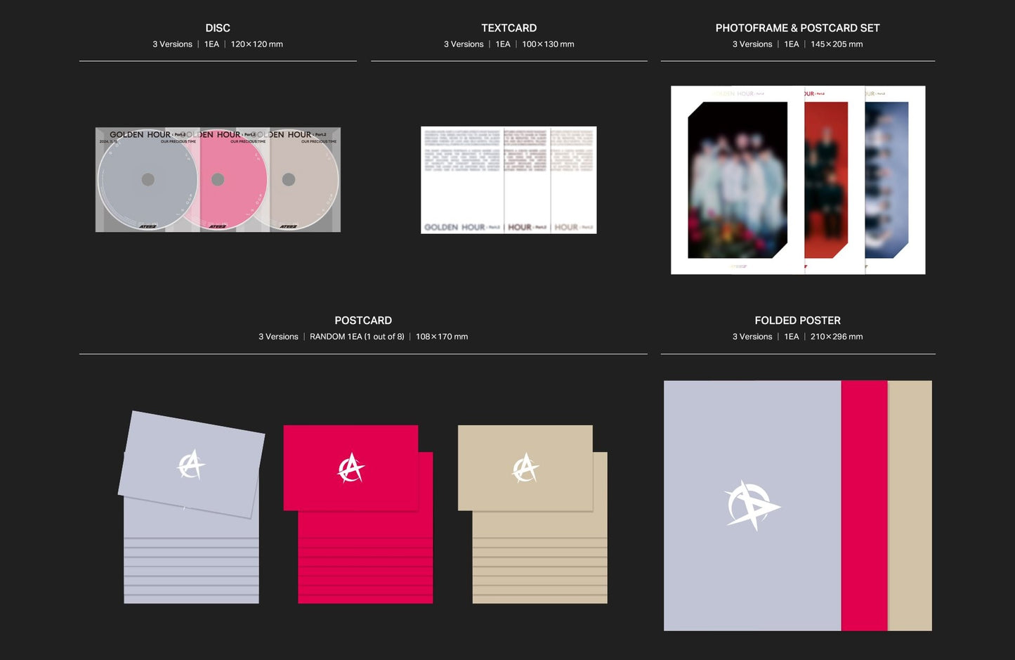 ATEEZ Golden Hour Part.2 Diary Ver 11th EP CD Photobook Photocard