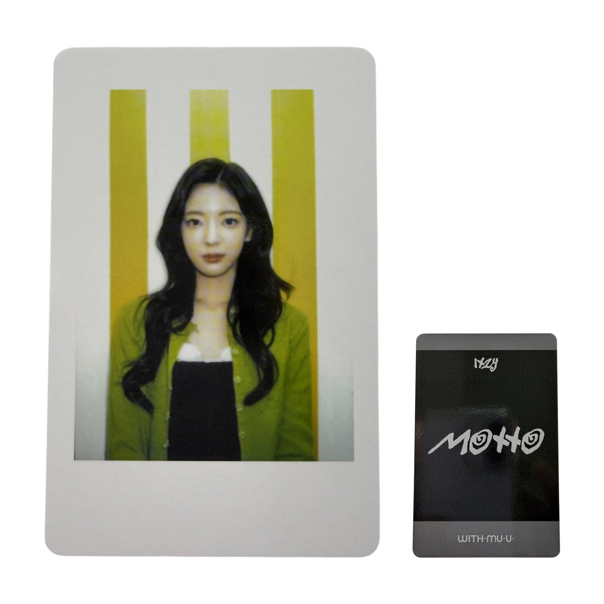 Official ITZY Lia Motto Withmuu Lucky Draw Polaroid Photocard front view