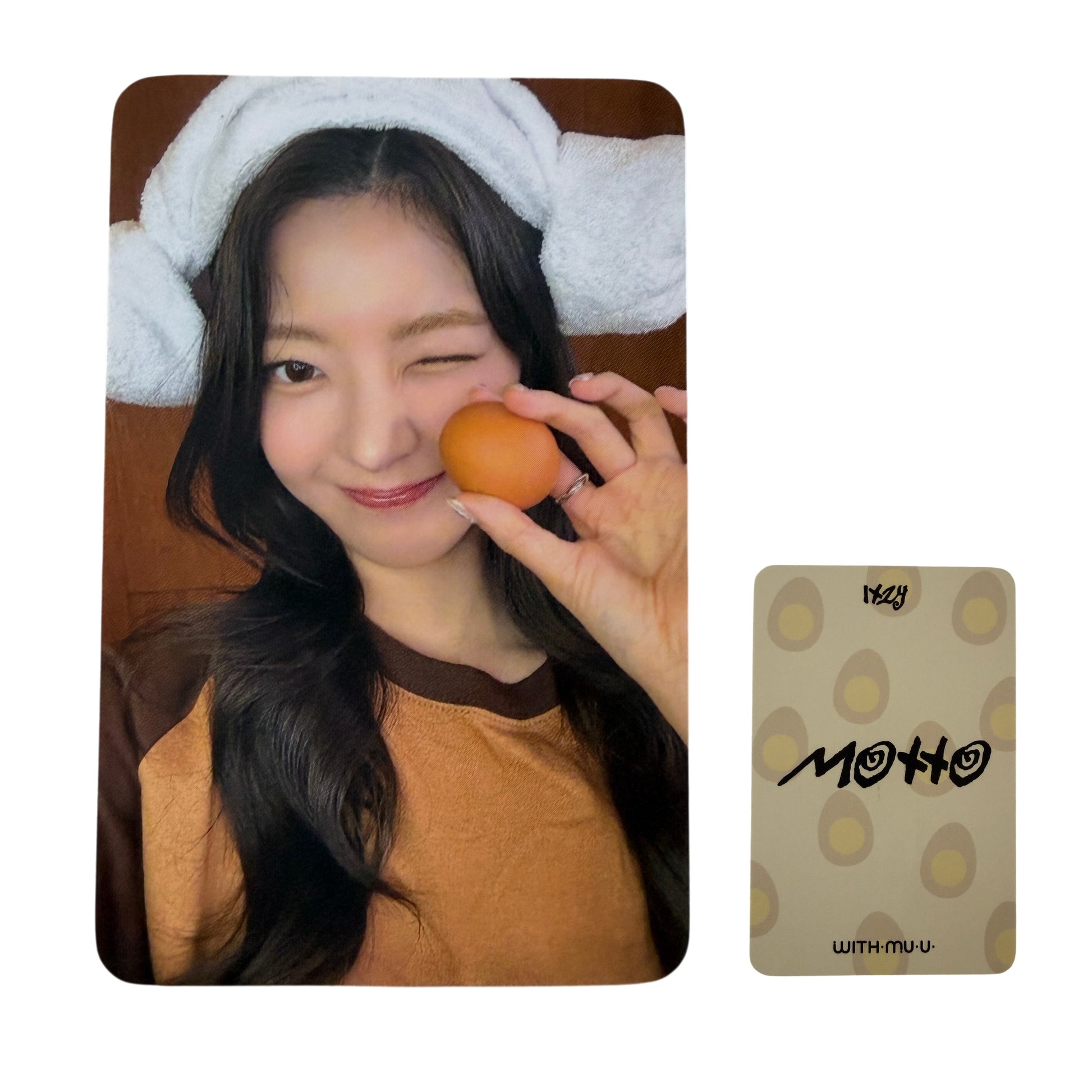 Official ITZY LIA Motto Withmuu Lucky Draw photocard front view