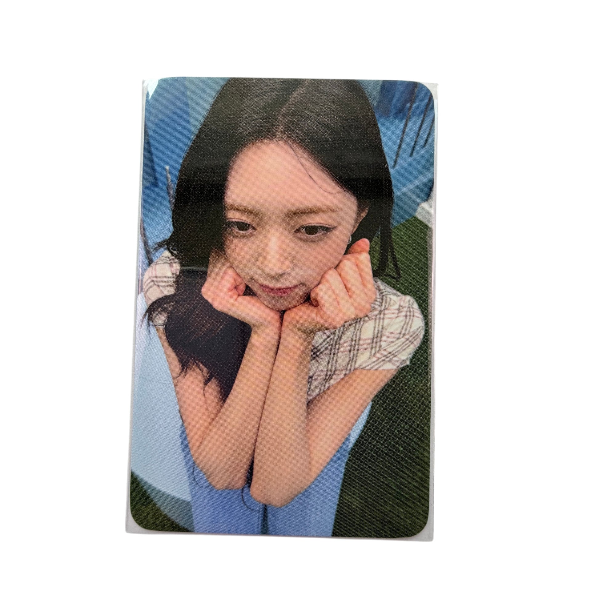 Official ITZY YUNA Motto Withmuu Lucky Draw photocard front view