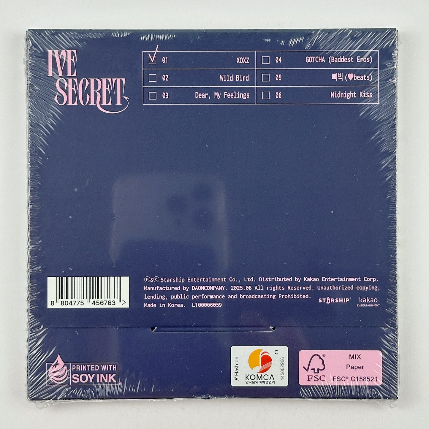 IVE - The 4th EP [IVE SECRET] (Digipack Ver.) – ANYUJIN CD + Photobook + Poster + Photocard