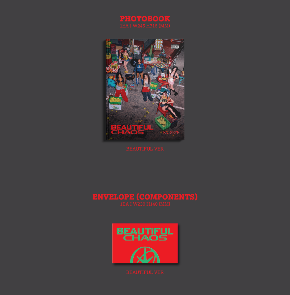 KATSEYE – BEAUTIFUL CHAOS [BEAUTIFUL Ver.] – CD + Photobook + Photocard
