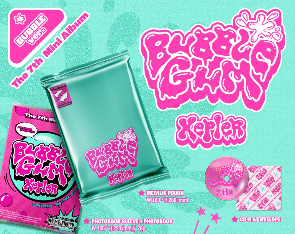 Kep1er – 7th Mini [BUBBLE GUM] (BUBBLE Ver.) CD + Photobook + Photocards + Poster