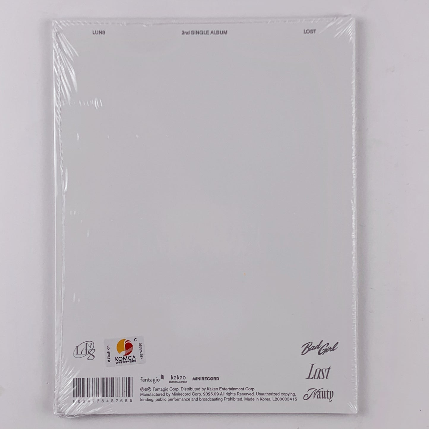 LUN8 - 2nd Single [LOST] (LIGHT Ver.) CD + Photobook + Photocards