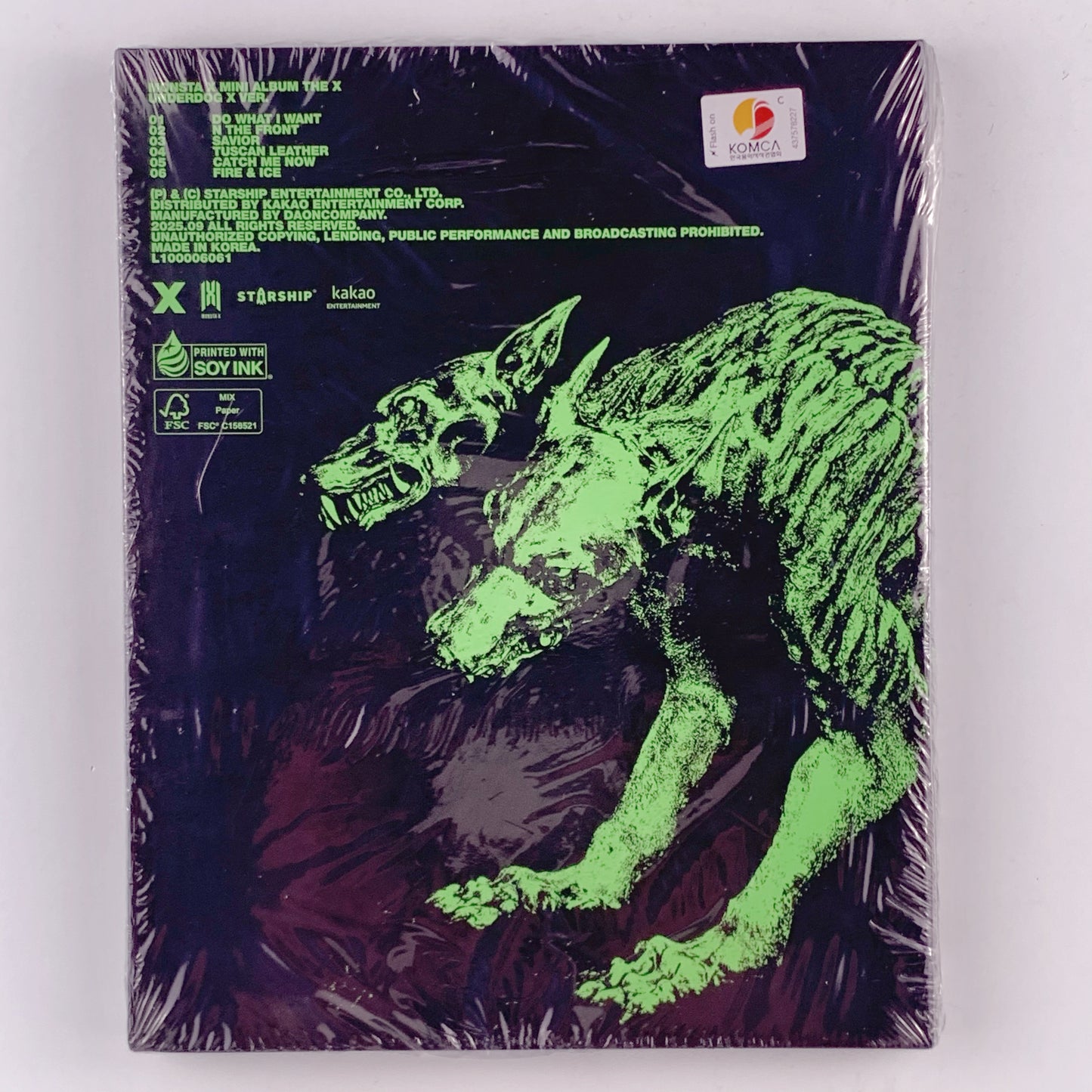 MONSTA X - Mini Album [THE X] (UNDERDOG X Ver.) CD + Photobook + Photocard