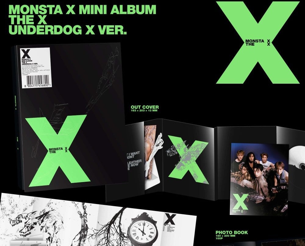 MONSTA X - Mini Album [THE X] (UNDERDOG X Ver.) CD + Photobook + Photocard
