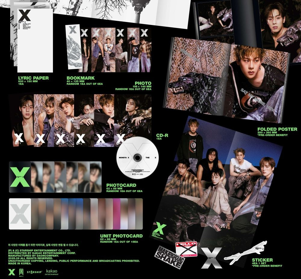 MONSTA X - Mini Album [THE X] (UNDERDOG X Ver.) CD + Photobook + Photocard