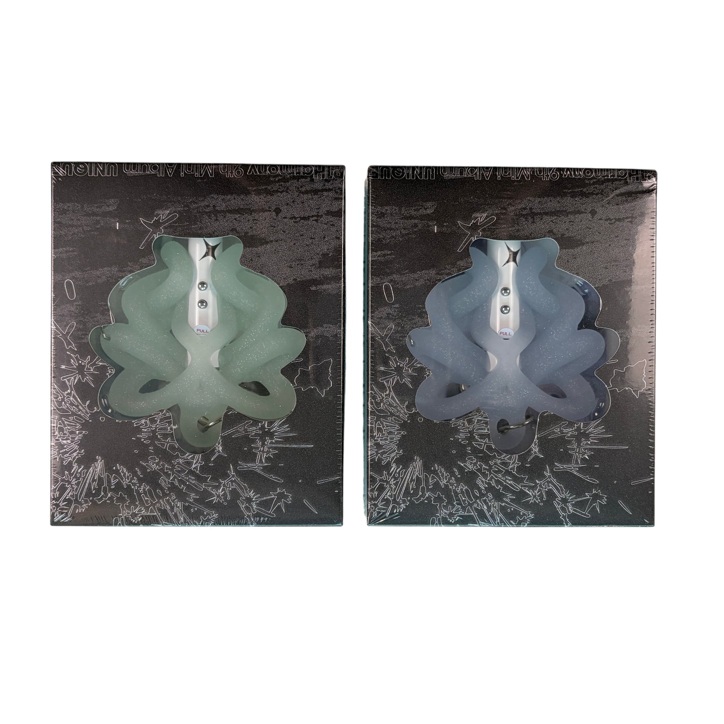 P1Harmony UNIQUE Light Keyring Version album with light keyring, photobook, mini CD, and photocard.