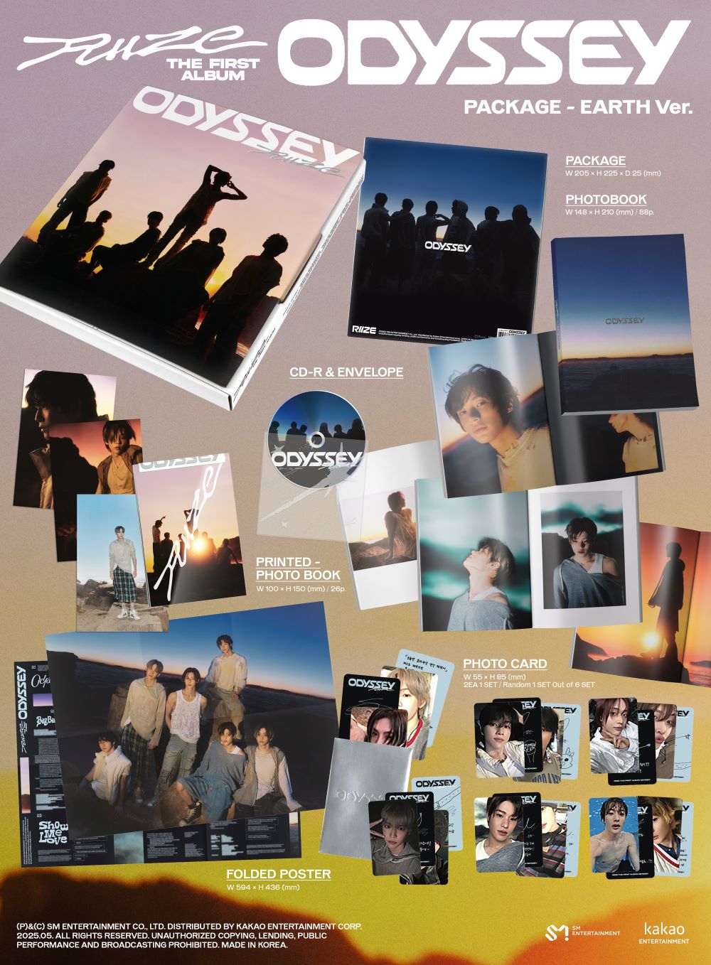 RIIZE Odyssey Package Earth Ver 1st Album CD Photobook Photocard