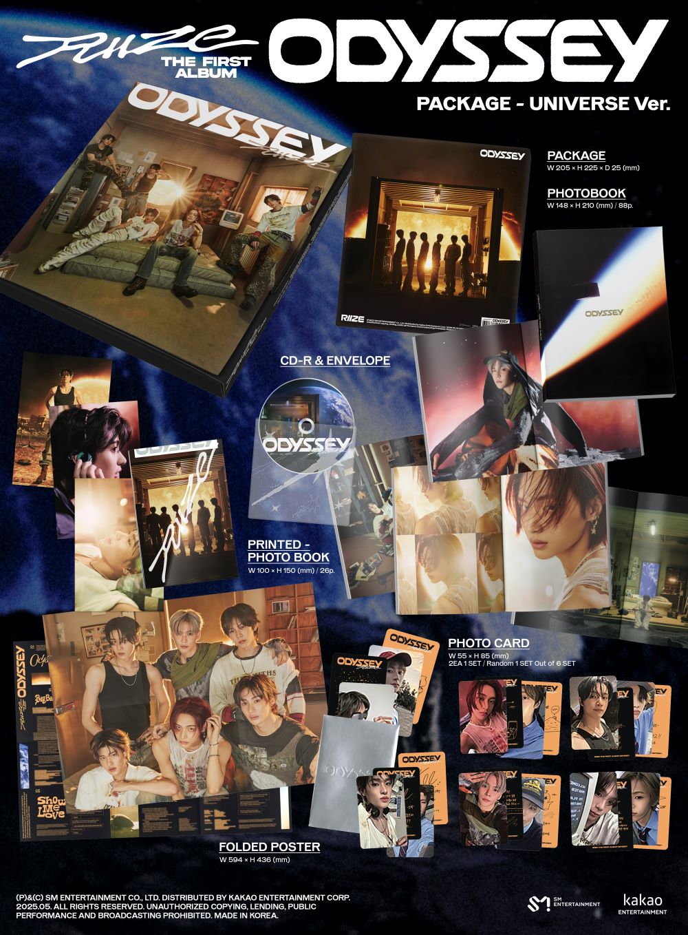 RIIZE Odyssey Package Universe Ver 1st Album CD Photobook Photocard