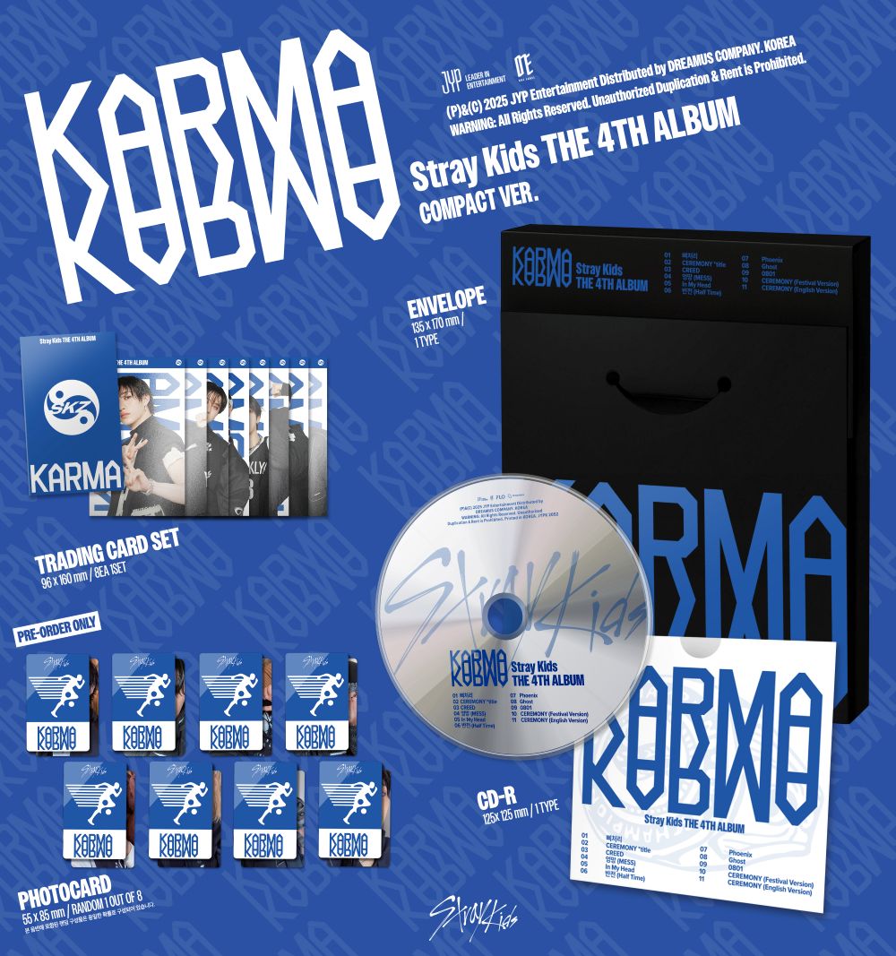 Stray Kids - 4th Album 'KARMA' (Compact Ver.) Official K-Pop CD + Photocard