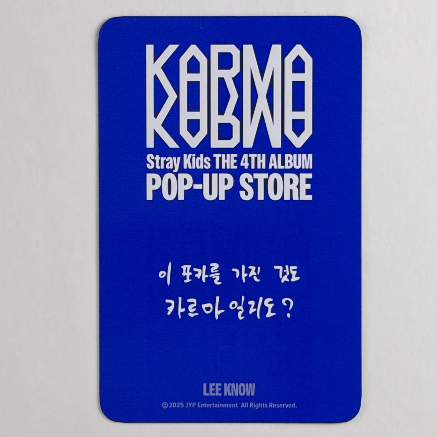Stray Kids Lee Know Karma Pop-up Store Official Photocard