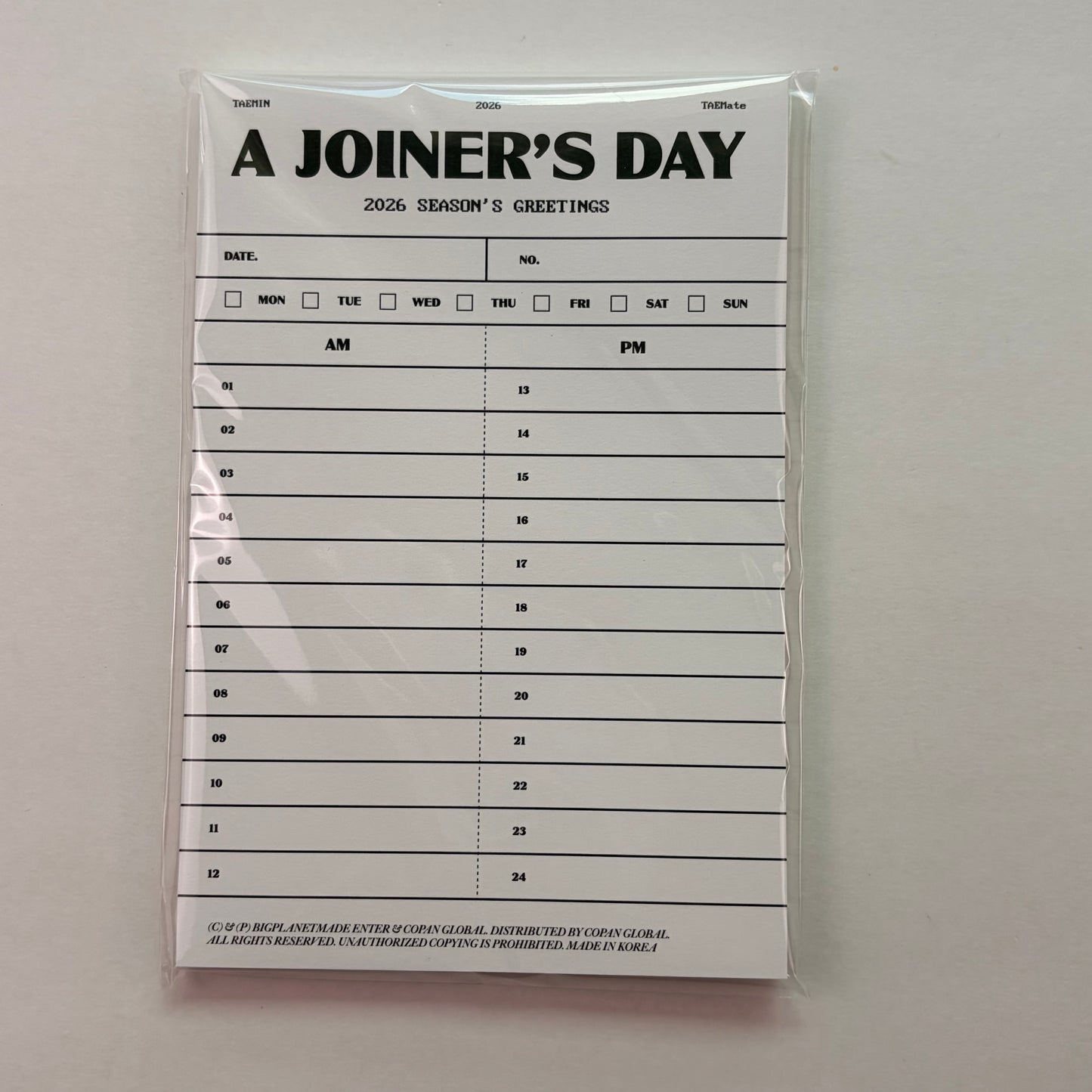 Taemin SHINee Official Message Book 2026 Season’s Greetings A Joiner’s Day