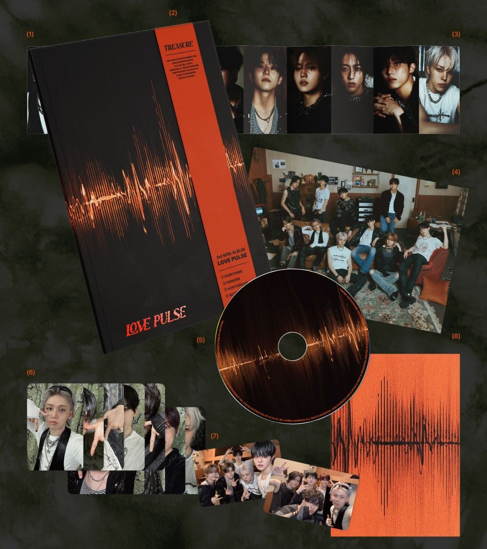 TREASURE - LOVE PULSE (ROCKCHIC Ver.) CD + Photobook + Photocards