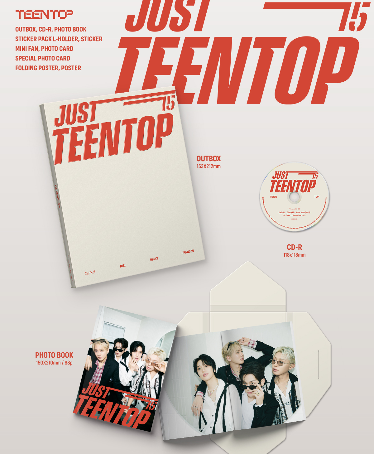 TEEN TOP – Just 15, Just Teen Top (CD Ver.) + Photobook + Photocard