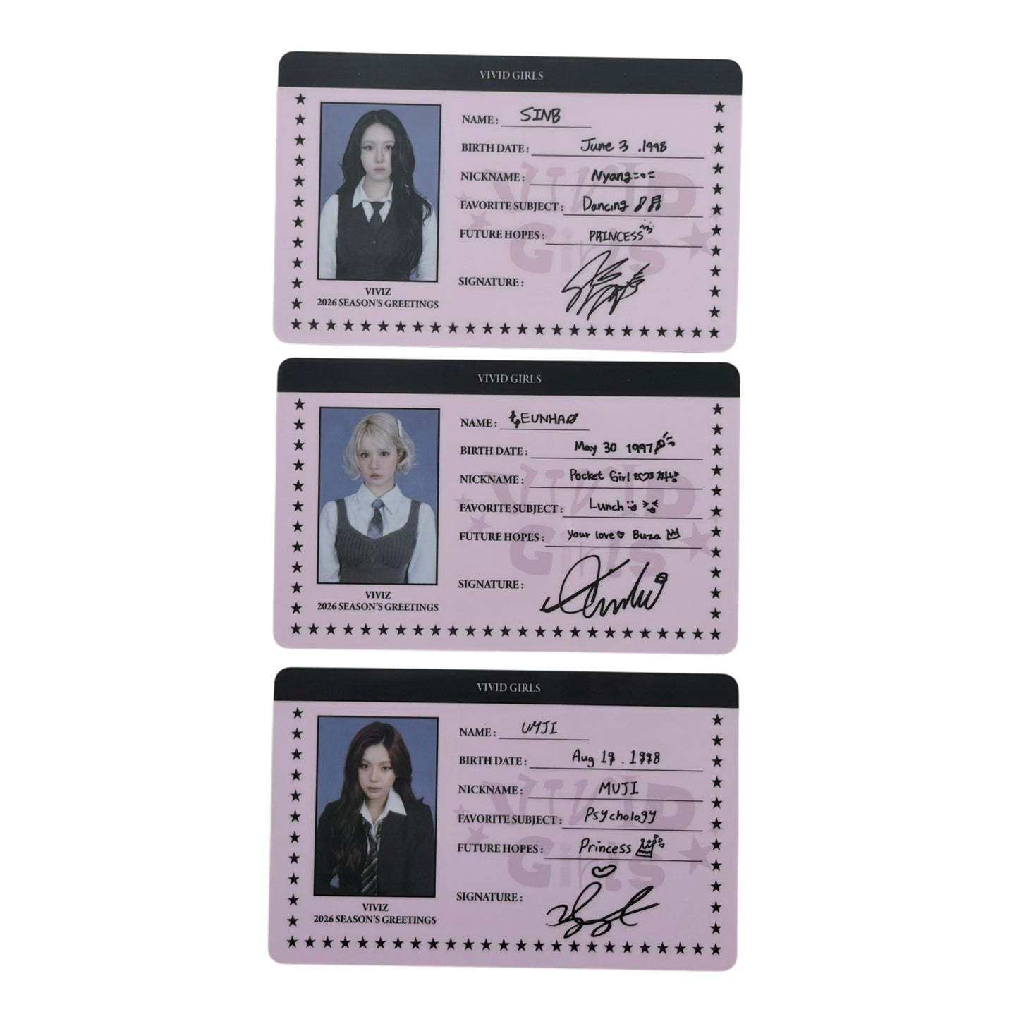 VIVIZ 2026 Season’s Greetings Vivid Girls Official ID Card