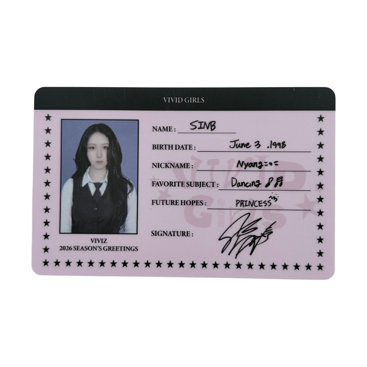 VIVIZ 2026 Season’s Greetings Vivid Girls Official ID Card