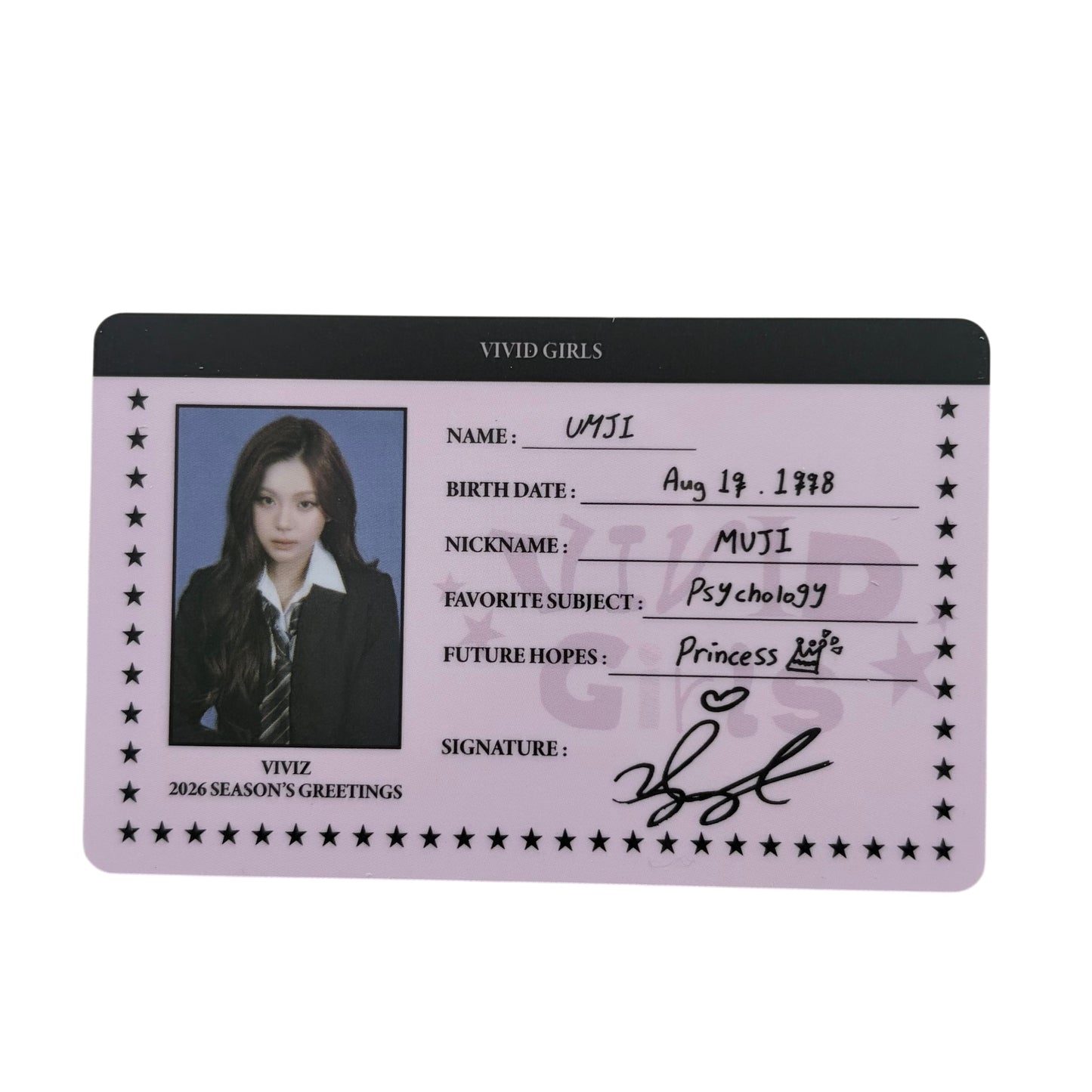 VIVIZ 2026 Season’s Greetings Vivid Girls Official ID Card