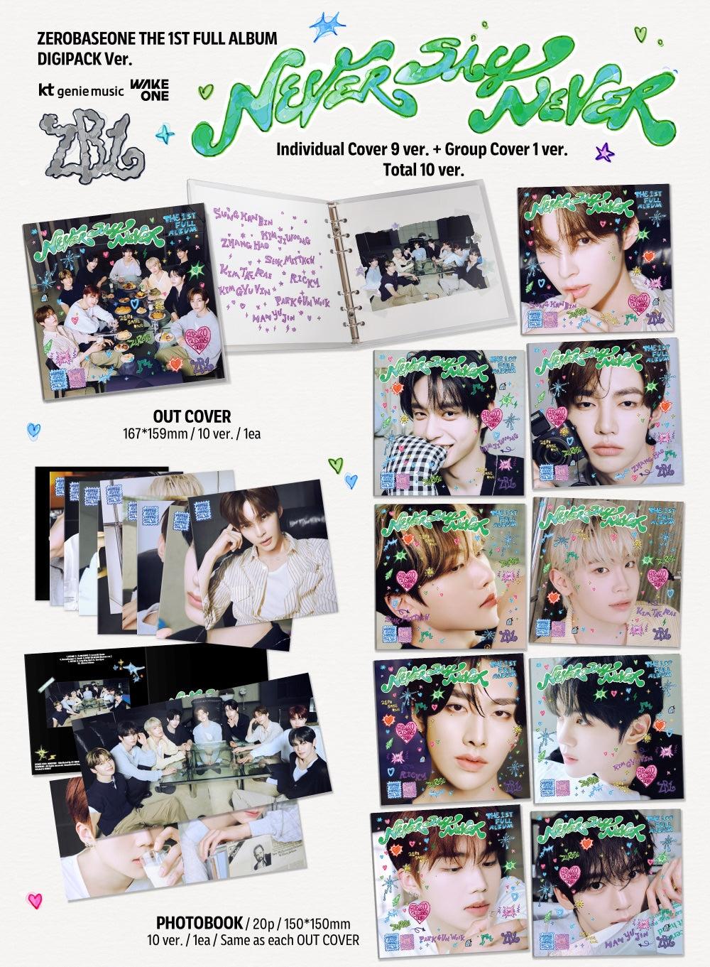 ZEROBASEONE (ZB1) – 1st Full [NEVER SAY NEVER] (DIGIPACK Ver. / Park Gunwook)