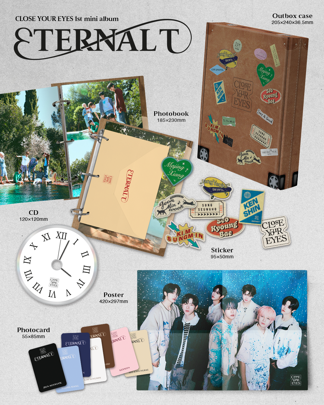 CLOSE YOUR EYES – ETERNALT 1st Mini Album [Photobook Ver.] | KPOP CD + Photobook + Event Bonus